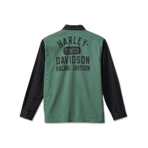 シャツ レーシングカラーブロックシャツ メンズ