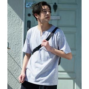 メンズ tシャツ Tシャツ 汗染みの目立ちにくいTシャツ ゼロステイン ZEROSTAIN 撥水性　UVカット スラブキーネックTシャツ｜zozo