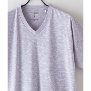 メンズ tシャツ Tシャツ 汗染みの目立ちにくいTシャツ ZEROSTAIN ゼロステイン　撥水性　UVカット スラブVネックTシャツ｜zozo