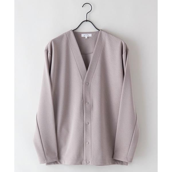 カーディガン ドライタッチ 吸水速乾 ストレッチ イージーケア ドライリップル ボタンカーディガン ...