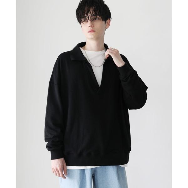 トレーナー スウェット ビッグシルエットスキッパー衿裏毛スウェット メンズ