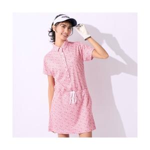 ワンピース レディース marie claire GOLF/マリクレール ゴルフ ゴルフウェア 吸汗速乾 UVカット 接触冷感 小花柄 総柄 ボタンダ｜zozo