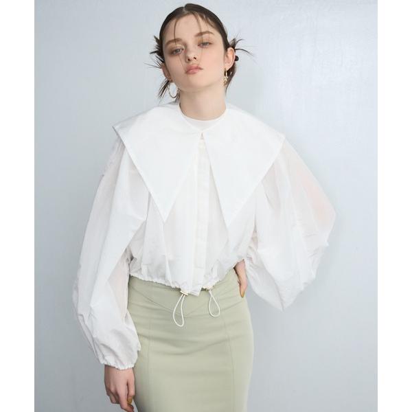 ブルゾン アウター ビックカラーシアーブルゾン レディース