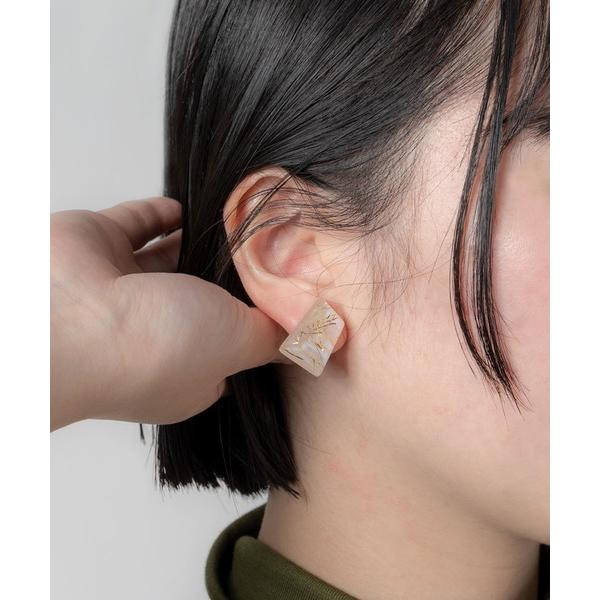 イヤリング 三丁目六番地Tokyo スクエアカット クリア ストーン イヤリング SR 070 AM...