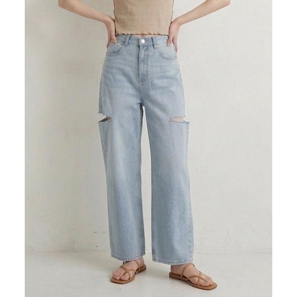 ジーンズ デニム デニムパンツ 「XS〜Lサイズ展開」サイドカットパンツ レディース