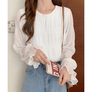 ブラウス シャツ シアースリーブシフォンシャツ レディース