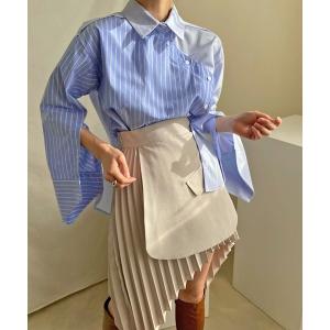 NOTRE emor（ノートルエモア） ブラウス シャツ asymmetry tulle tops