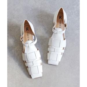 サンダル FABIO RUSCONI （ファビオ ルスコーニ） / スクエアトゥ チェンキーヒール グルカサンダル 6329 レディース