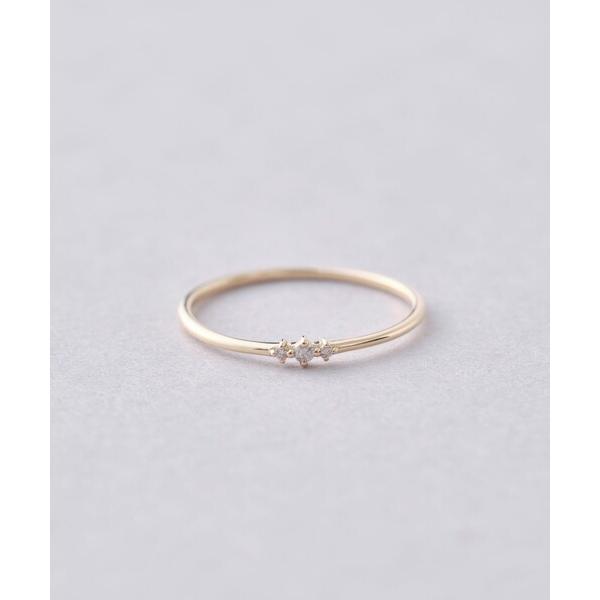 指輪 リング K10YG レイヤー ダイヤモンド リング レディース