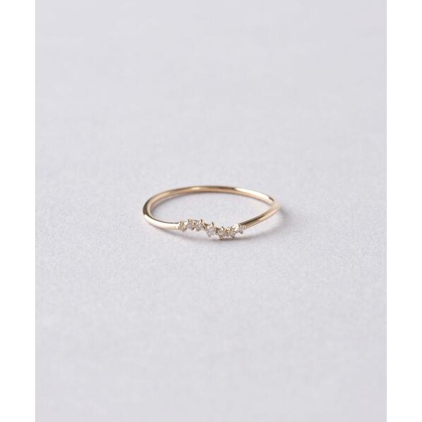 指輪 リング K10YG レイヤー ダイヤモンド リング レディース