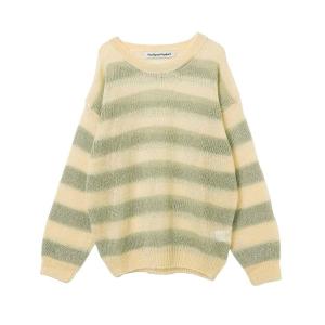 ニット メンズ THE OPEN PRODUCT  MOHAIR STRIPE SWEATER GTO221KT003