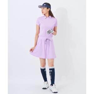 【超美品】デサントゴルフ ノースリーブワンピース ブルー×レッドピンク系 ボックスプリーツ レディース S ゴルフウェア DESCENTE DESCENTE GOLF 【超美品】デサントゴルフ ノースリーブワンピース