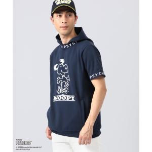 パーカー [GOLF] PEANUTS × Psycho Bunny コラボ半袖 フーディ