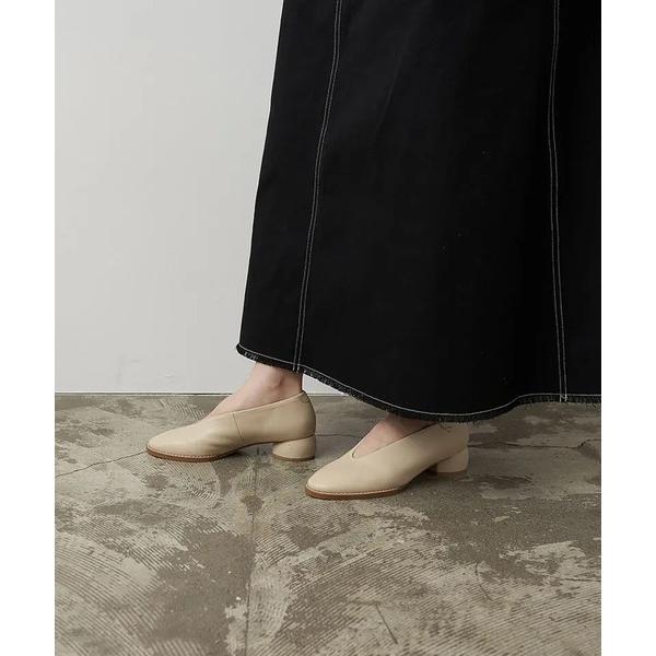 パンプス RELE リレ カバードプレーンラウンドブロックヒールパンプス