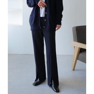 パンツ ポンチスリットパンツ レディース