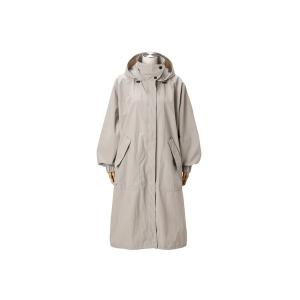 レインコート カッパ フーデットコート グレー レディース