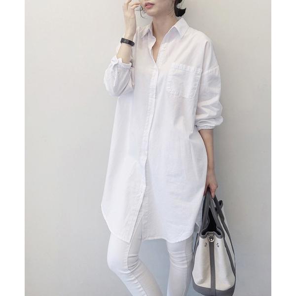 ブラウス シャツ オーバーサイズ　ロングシャツ レディース