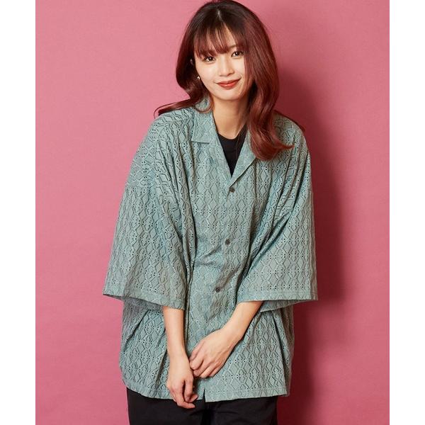 シャツ ビッグシルエット レースシャツ　シアーシャツ メンズ レディース