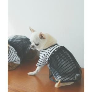 犬 服 「DOG」重ねチュールワンピース