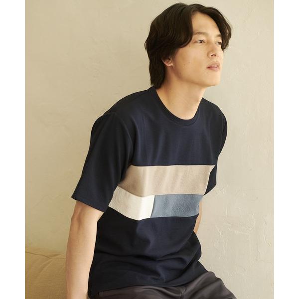 tシャツ KAITEKI+　ドライタッチ 吸水速乾 ストレッチ イージーケア ドライリップル 切り替...