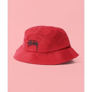 帽子 ハット メンズ STUSSY/ステューシー BIG STOCK BUCKET HAT バケットハット ワンポイント 刺繍 ロゴ｜zozo