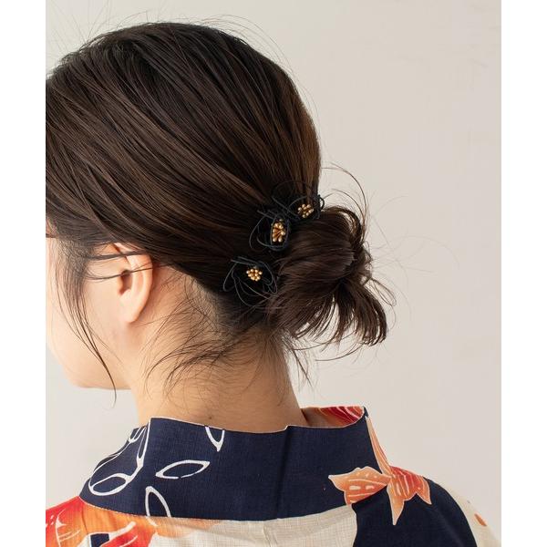髪飾り　水引き 花3本セット レディース