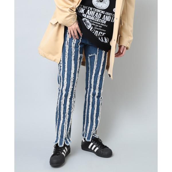 ジーンズ デニム デニムパンツ R4060 カットオフストライプパンツ レディース