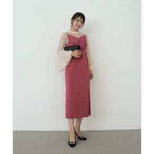 ドレス ベルスリーブ×Iラインドレス