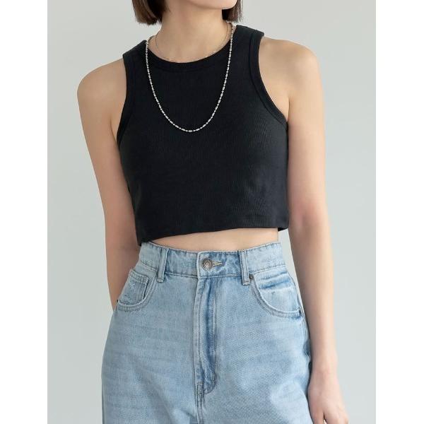 タンクトップ ノースリーブ コットンリブカップ付きアメスリショート丈タンクトップ「返品交換不可」 レ...