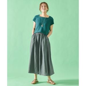 パンツ 「ウエストゴム/接触冷感/UVケア」清涼リネンスカーチョ レディース
