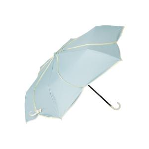 傘 レディース バイカラーパイピング 折りたたみ傘 47cm グリーン（晴雨兼用）｜zozo