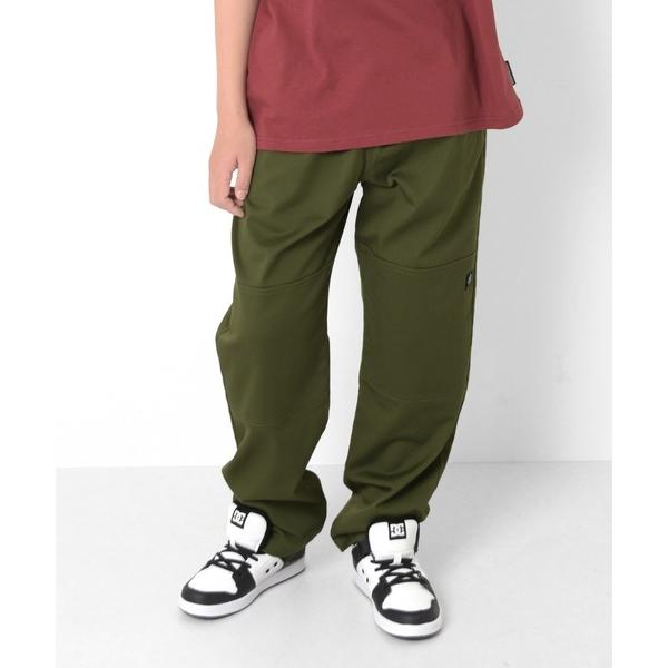 パンツ 「大人向けサイズあり」「ラクパン」「ワイドテーパード」TCカラーツイル・ダブルニーパンツ キ...