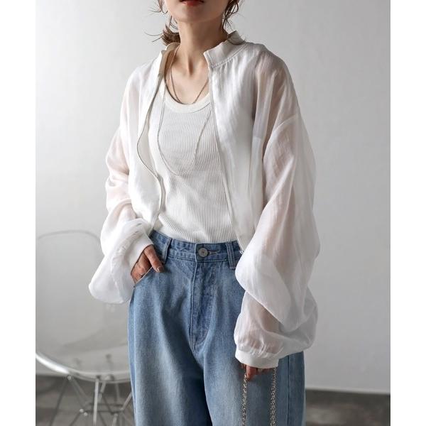 ブルゾン アウター シアーショートブルゾン レディース