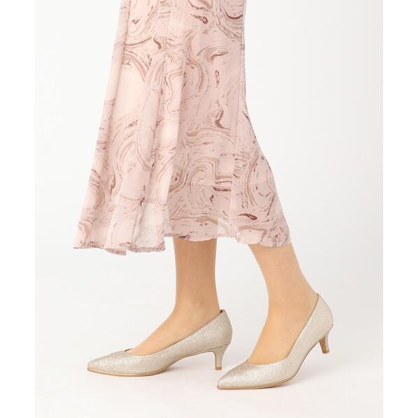 パンプス 履きやすいパンプスヒール約5.5cm/グリッター