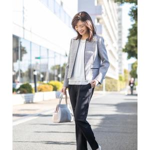 ジャケット ノーカラージャケット 「VERYコラボ 」トリアセ ダブル