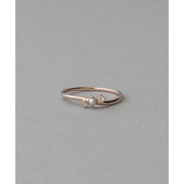 指輪 リング K10MPG レイヤード ローズクォーツ/パール リング レディース