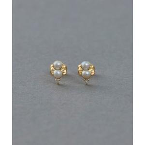 ete ピアス K18YG フルール ダイヤモンド ピアス（誕生石 4月