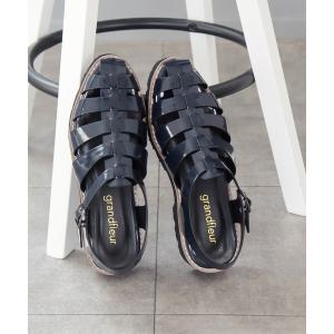 サンダル 厚底 グルカサンダル　3.5cmヒール レディース
