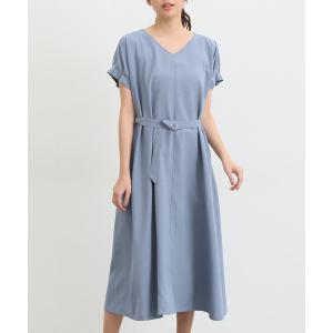 ワンピース 袖タックワンピース レディース