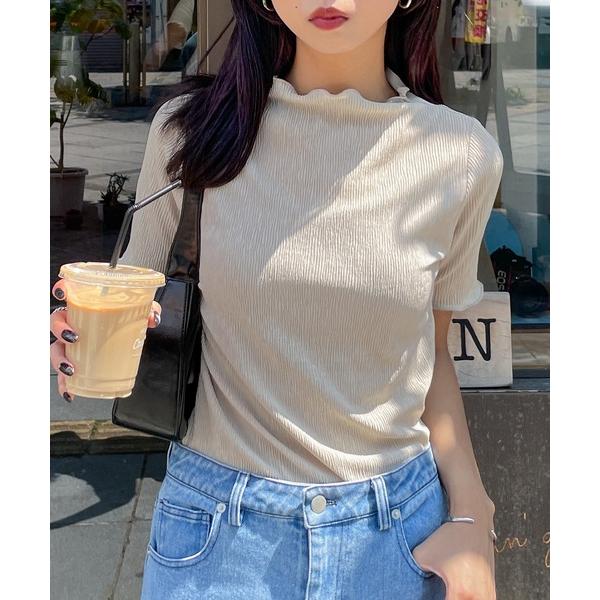 tシャツ プチハイネックトップス レディース