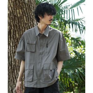 シャツ SIERRA DESIGNS / シエラデザインズ 別注 コラボ オーバーサイズ マルチポケット ショートスリーブ ミリタリーシャツ メンズ
