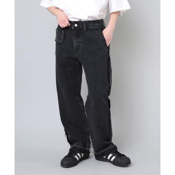 ジーンズ デニム デニムパンツ R4098 カット＆パッチルーズパンツ レディース