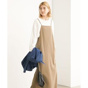 ワンピース ポンチバックスリットロングキャミワンピース