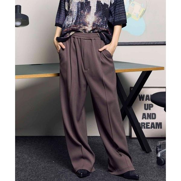 パンツ 「UNISEX」Omega Rib Pin Tuck Wide Pants/オメガリブピンタ...