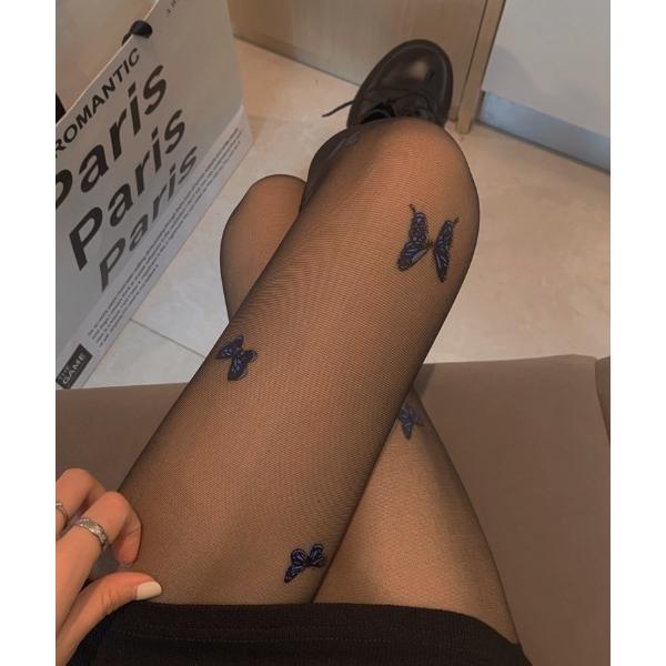 タイツ Butterfly Print Sheer Tights レディース