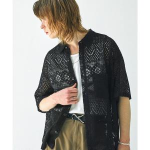 シャツ 半袖 レースアミ ボックスルーズシルエットS/Sシャツ EMMA CLOTHES メンズ