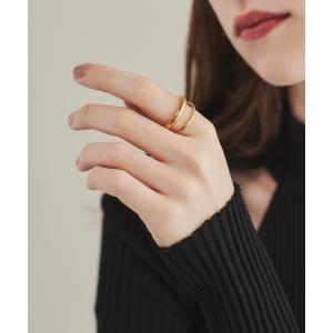 指輪 リング 「 金属アレルギー対応 」 2連モチーフリング サージカルステンレス 316L レディース