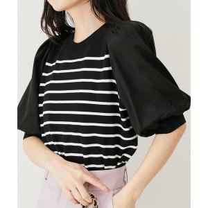 ニット 袖オーガンジー半袖ニットプルオーバー