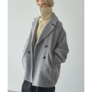 コート ピーコート wool blend shaggy cocoon p coat/ウールブレンドシャギーコクーンPコート