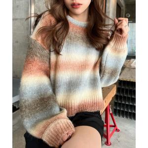 「moment+」 長袖ニット FREE カーキ WOMEN